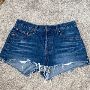 Dark Denim Levi Shorts